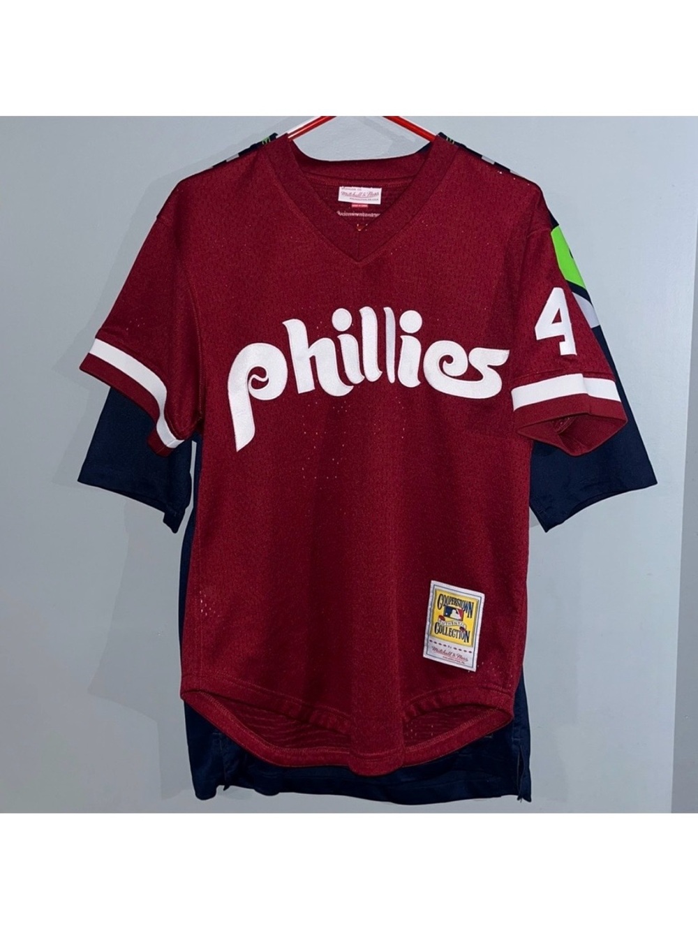 Philadelphia Phillies #4 Lenny Dykstra Mitchell & Ness Authentic 1991 MLB Jersey